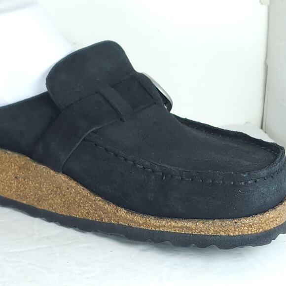 Birkenstock Women's Buckley EU38 US7N Black Suede Leather Slip On Clogs Shoes - Picture 15 of 16